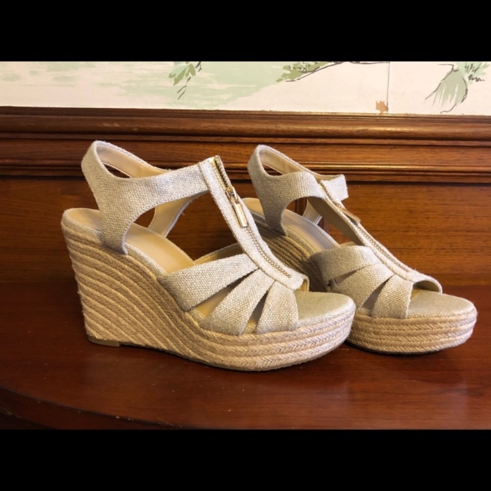 Michael Kors Cream Wedge Sandals